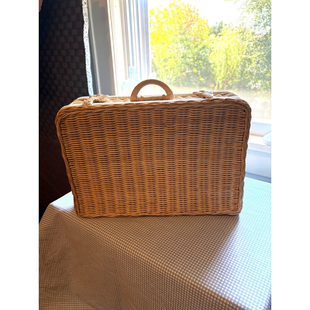 Vintage Pleasant Company American Girl Bitty Baby Wicker Suitcase